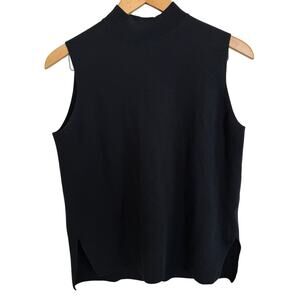 Uniqlo TurtleNeck Navy Wool Blend Sleeveless Side Slits Knit Sweater Vest-L